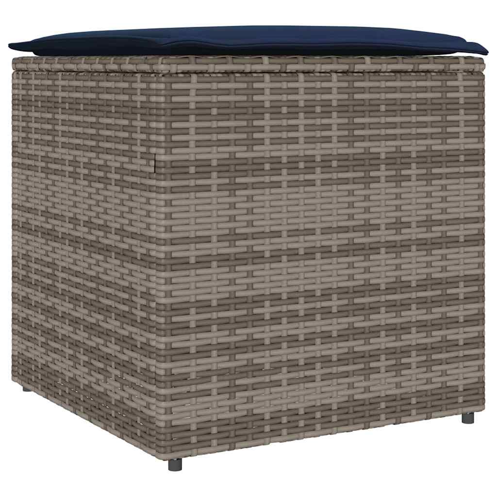 Kissenbox mit Speicher Schwarz 50 x 50 x 50 cm Poly-Rattan