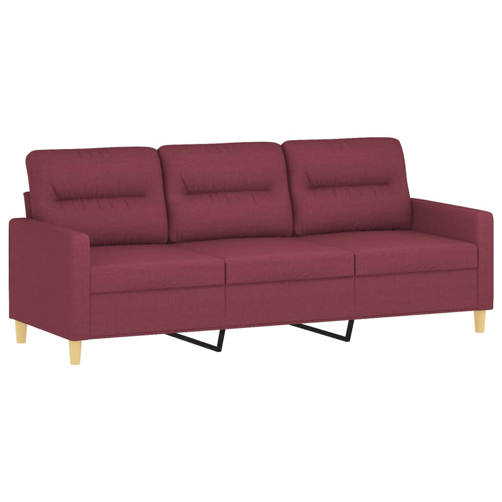 3-tlg. Sofagarnitur mit Kissen Taupe Stoff