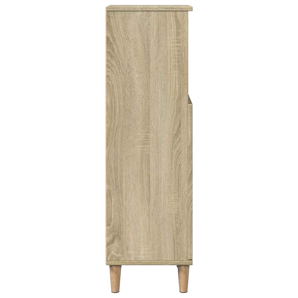 Badschrank Weiß 30x30x100 cm Holzwerkstoff