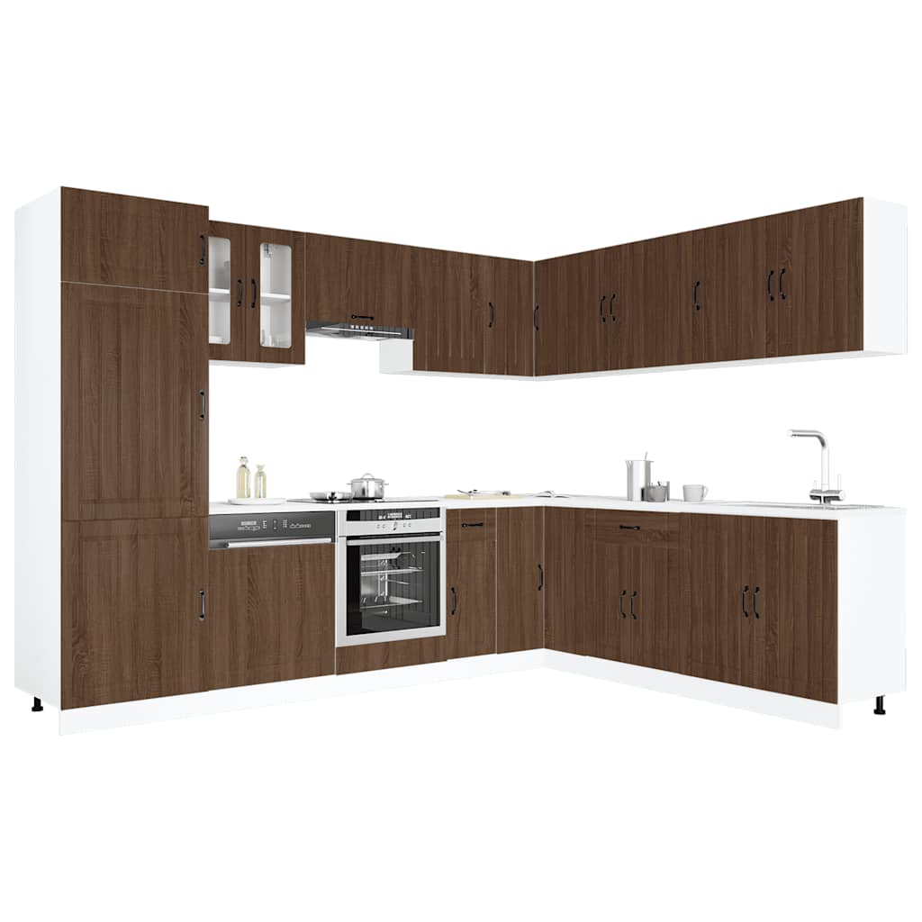 14-tlg. Küchenschrank-Set Lucca Weiß Holzwerkstoff