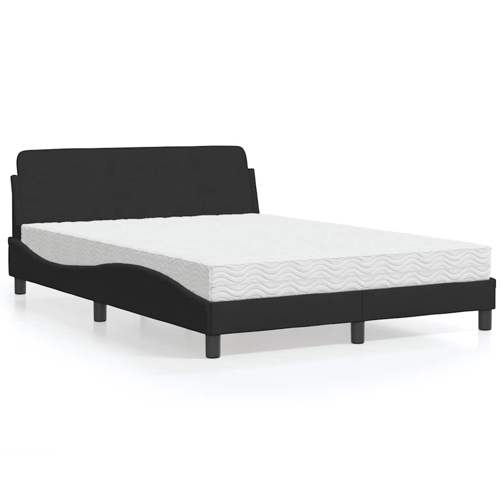 Bett mit Matratze "Dover" Hellgrau 80x200 cm Samt
