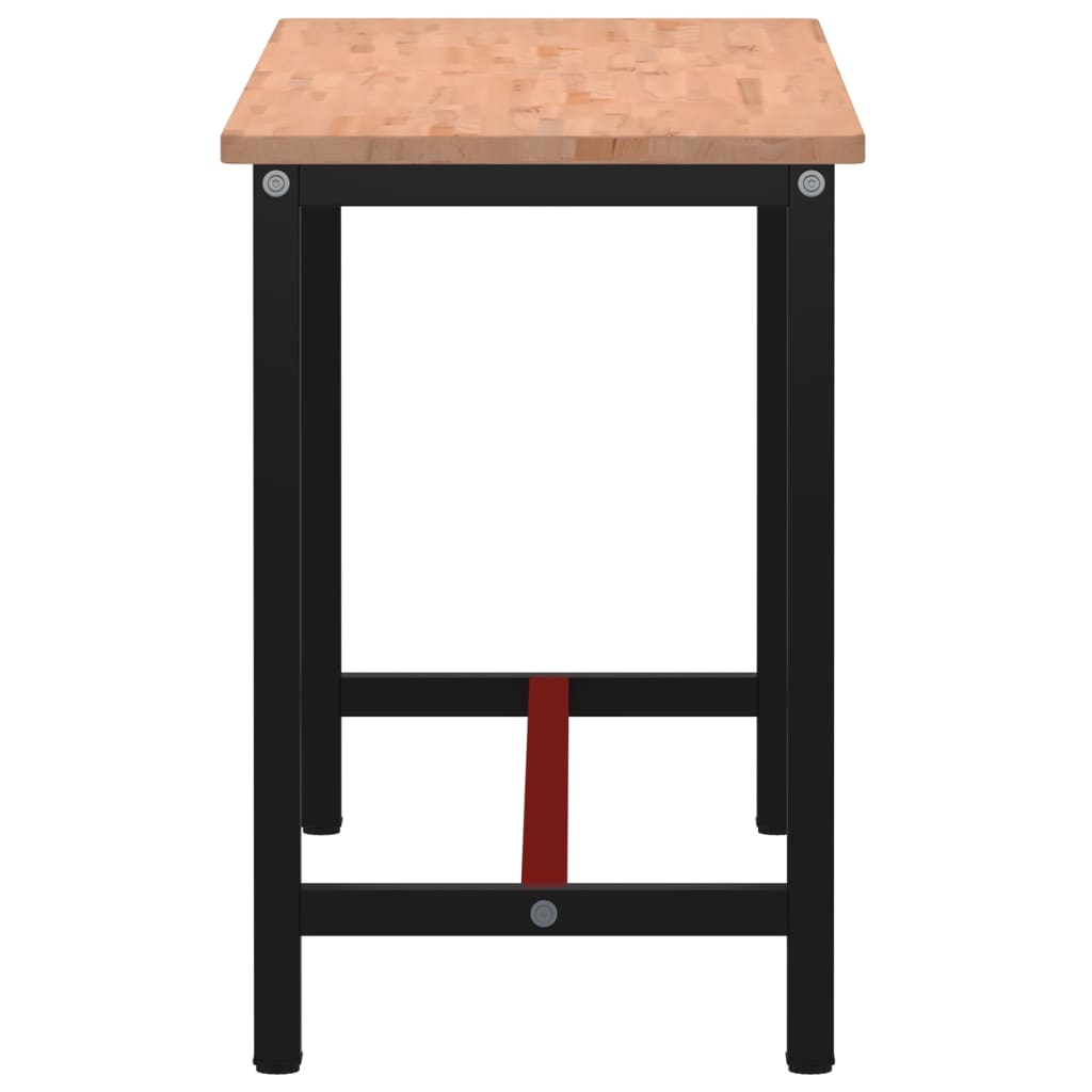 Werkbank 80x55x81,5 cm Massivholz Buche und Metall