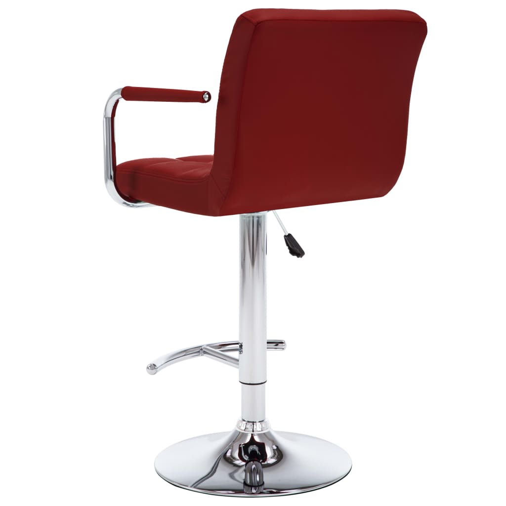 Barhocker 2 Stk. Rot Kunstleder