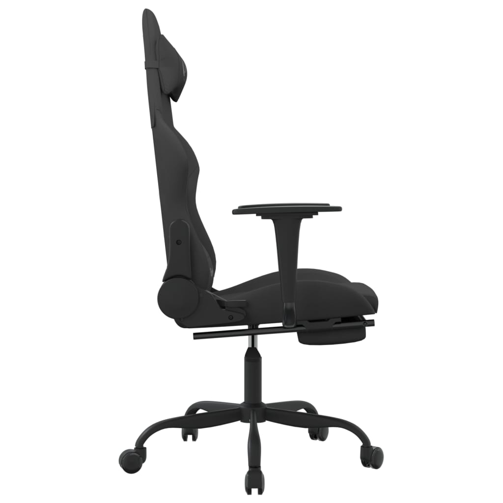 Gaming-Stuhl mit Massagefunktion Schwarz und Creme Stoff