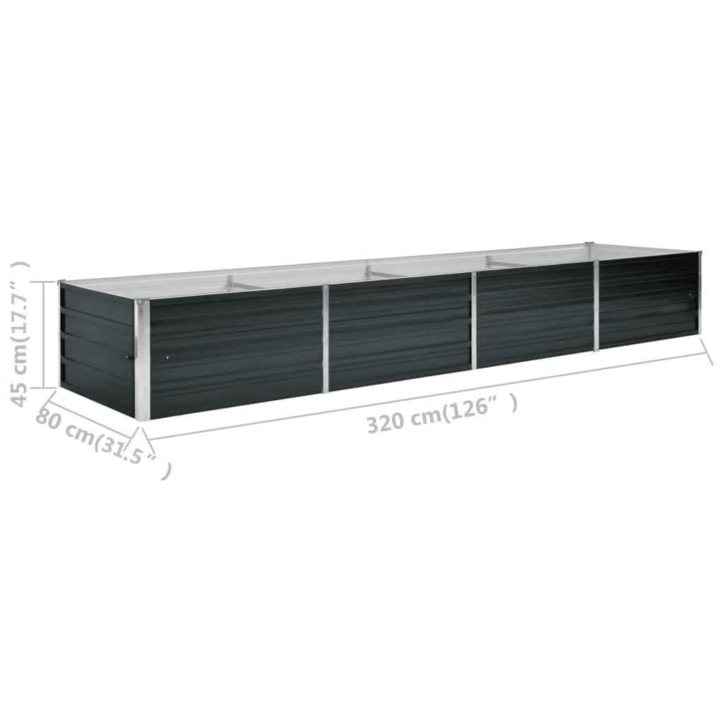 Hochbeet Anthrazit 160 x 80 x 77 cm Verzinkter Stahl