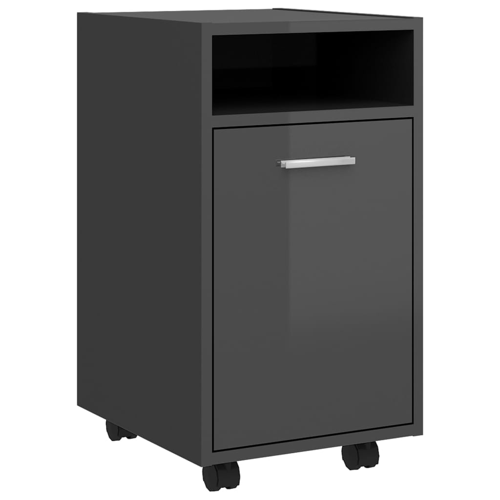 Beistellschrank mit Rollen Weiß 33x38x60 cm Holzwerkstoff