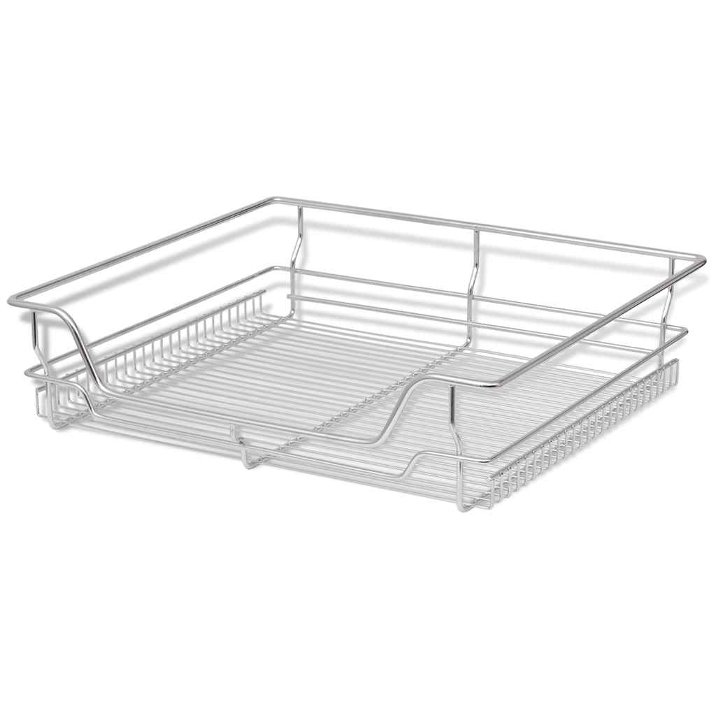 Küchen-Drahtkörbe 2 Stk. Ausziehbar Silbern 45 cm