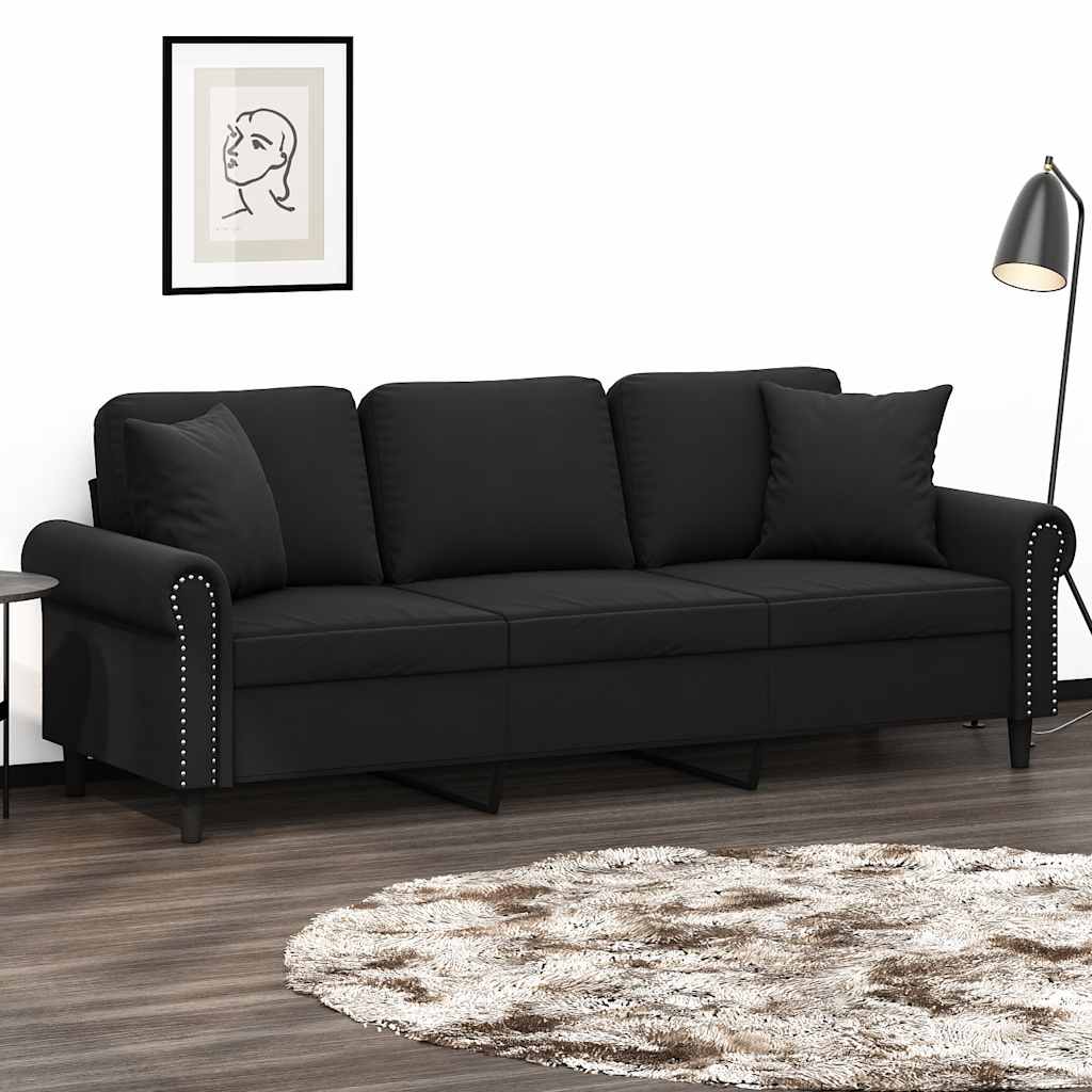 2-Sitzer-Sofa mit Zierkissen Dunkelgrün 120 cm Samt