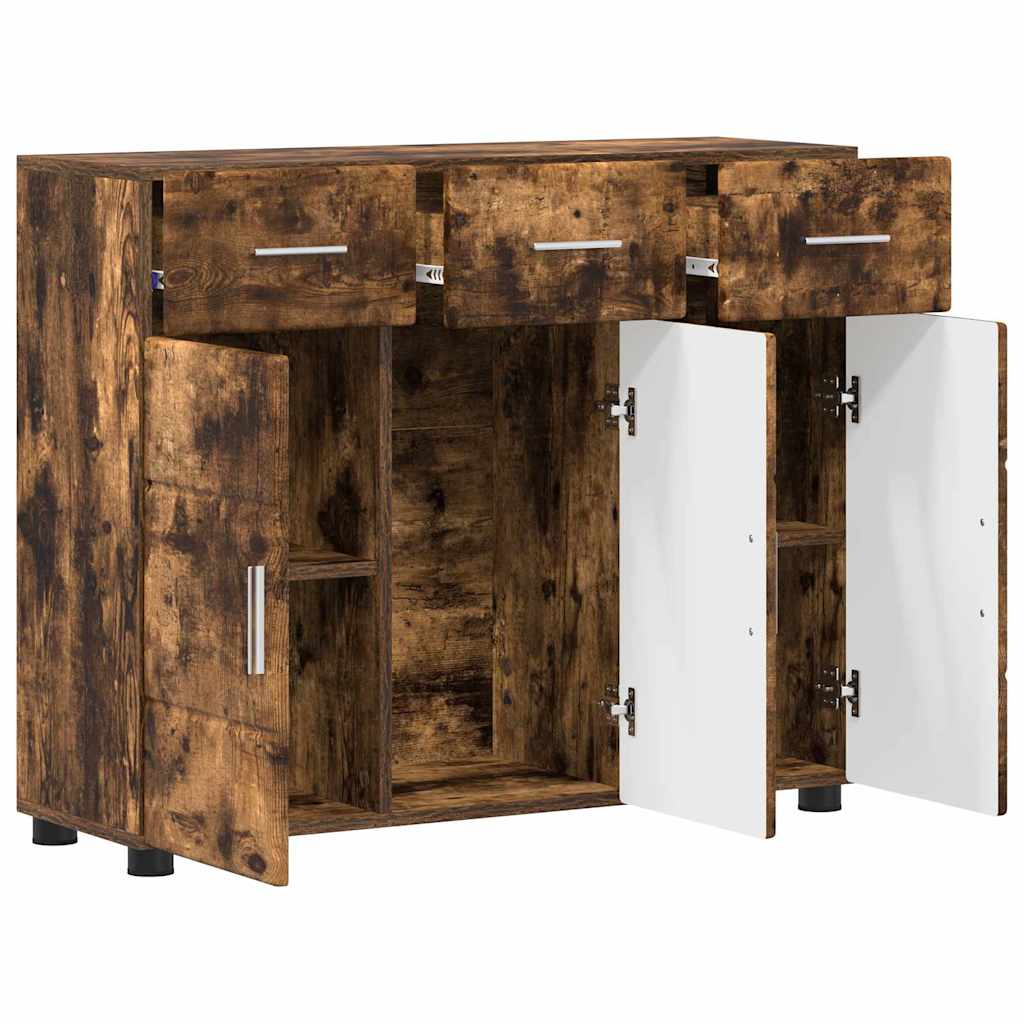 Highboard mit Regal FLORIN Weiß 60 x 35 x 182 cm Holzwerkstoff