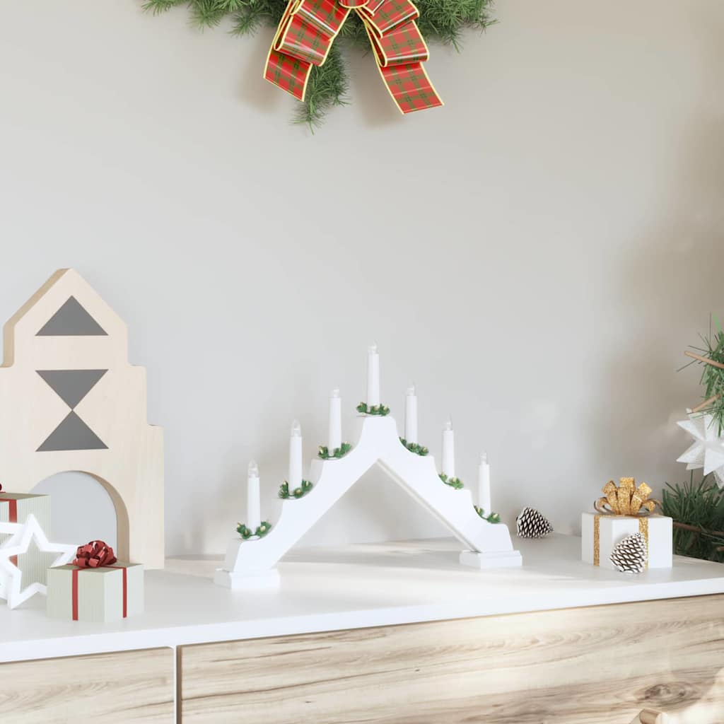 Weihnachtskerzenbrücke mit 7 LEDs Braun 39,5 x 5 x 29 cm