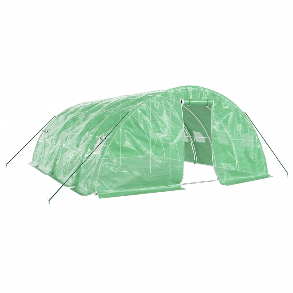 Gewächshaus mit Stahlrahmen Weiß 40 m² 8x5x2,3 m