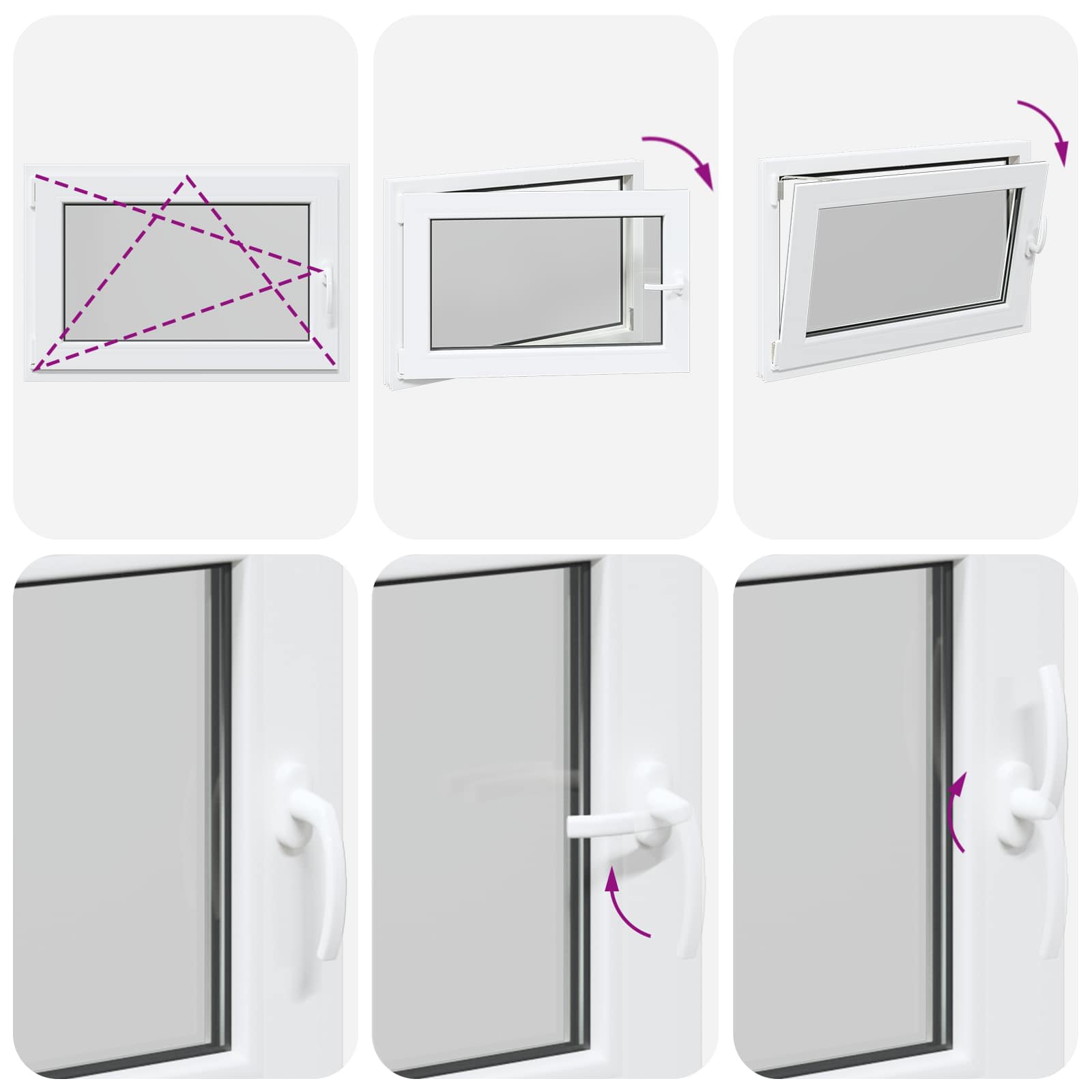 Kellerfenster RISOR 50 x 50 cm PVC und Glas Weiß