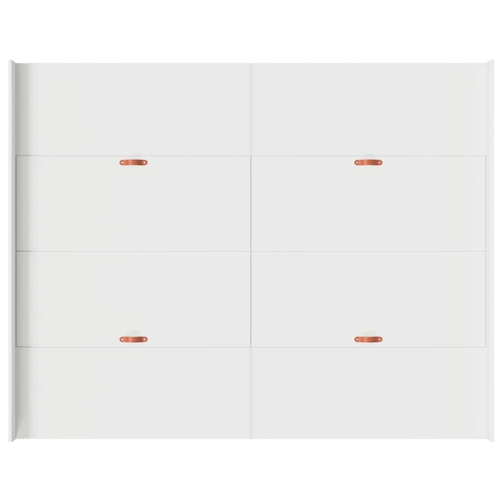 Aufbewahrungsbettgestell Weiß 200 x 200 cm Holzwerkstoff
