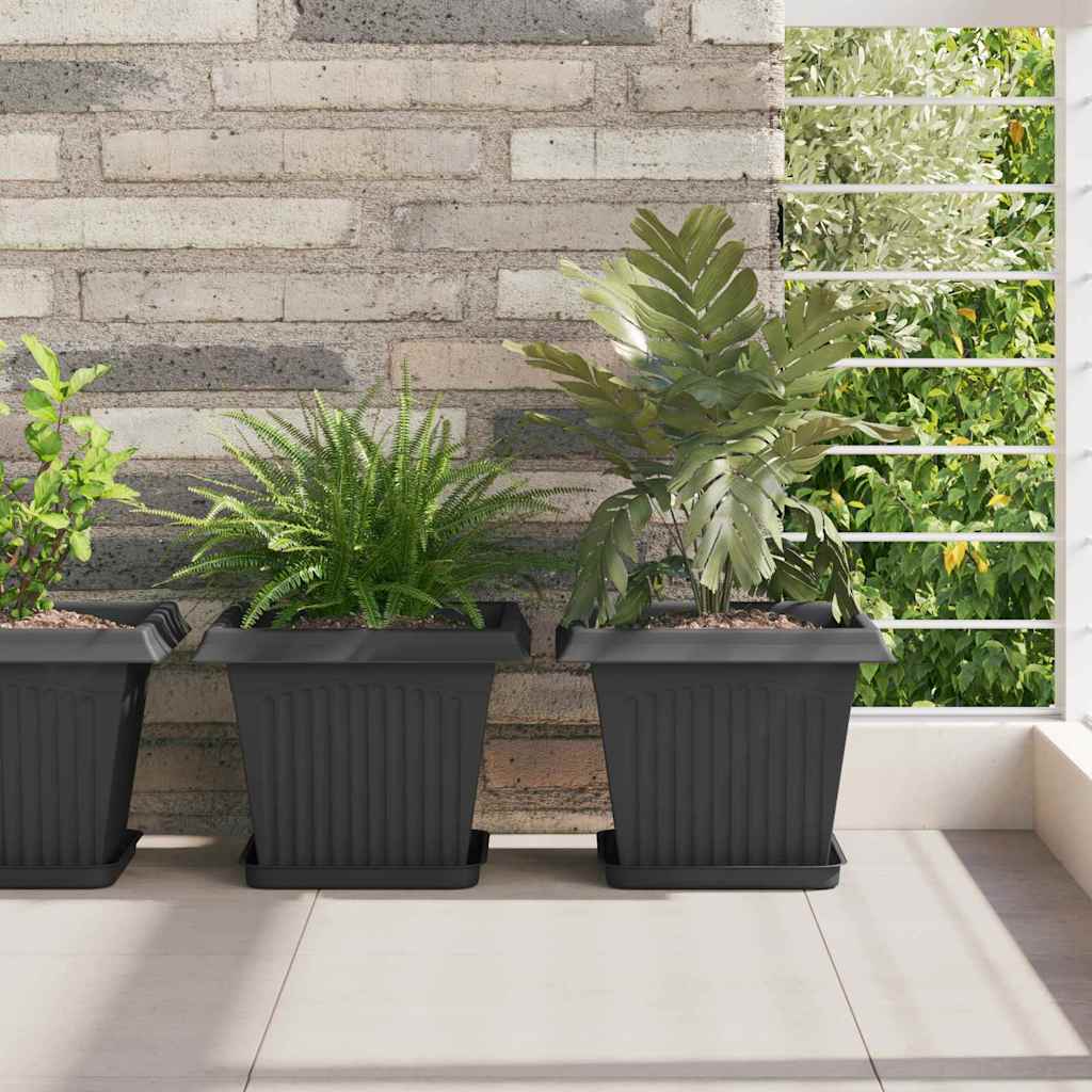 Blumentöpfe 6 pcs Ziegelrot 20 x 20 x 16 cm Kunststoff