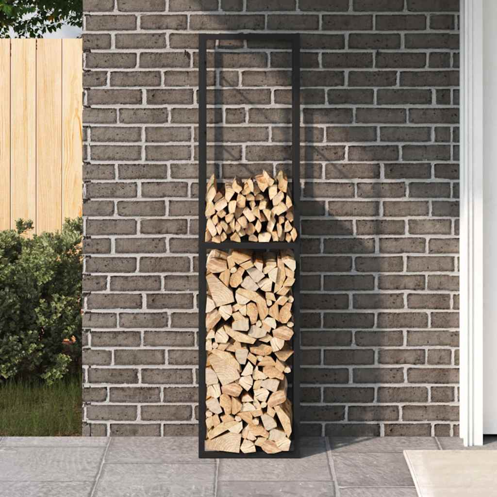 Brennholzregal Schwarz 55x30x61 cm Stahl
