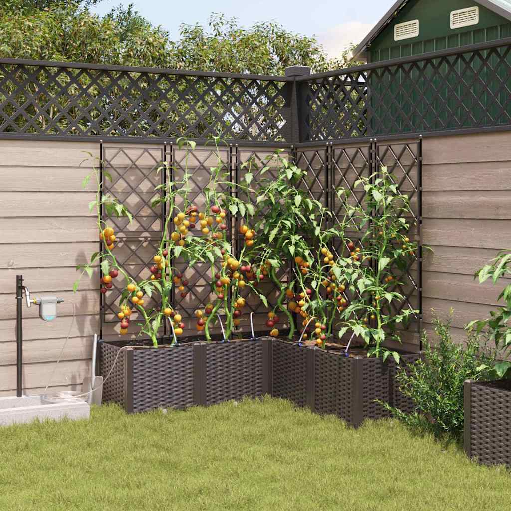 Garten-Pflanzgefäß 4 Stk. Braun 160 x 40 x 22 cm PP