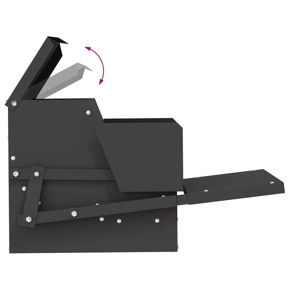 Hühnertretfeeder Schwarz 50 x 40 x 29 cm Kaltgewalzter Stahl