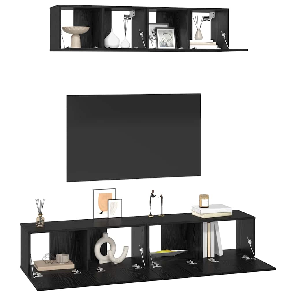 4-tlg. TV-Schrank-Set Weiß Holzwerkstoff