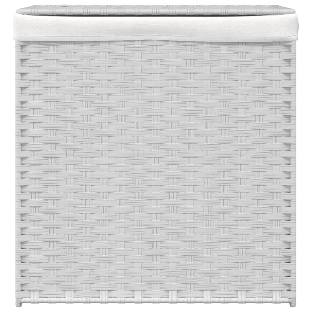 Wäschekorb mit 2 Fächern 53x35x57 cm Poly Rattan