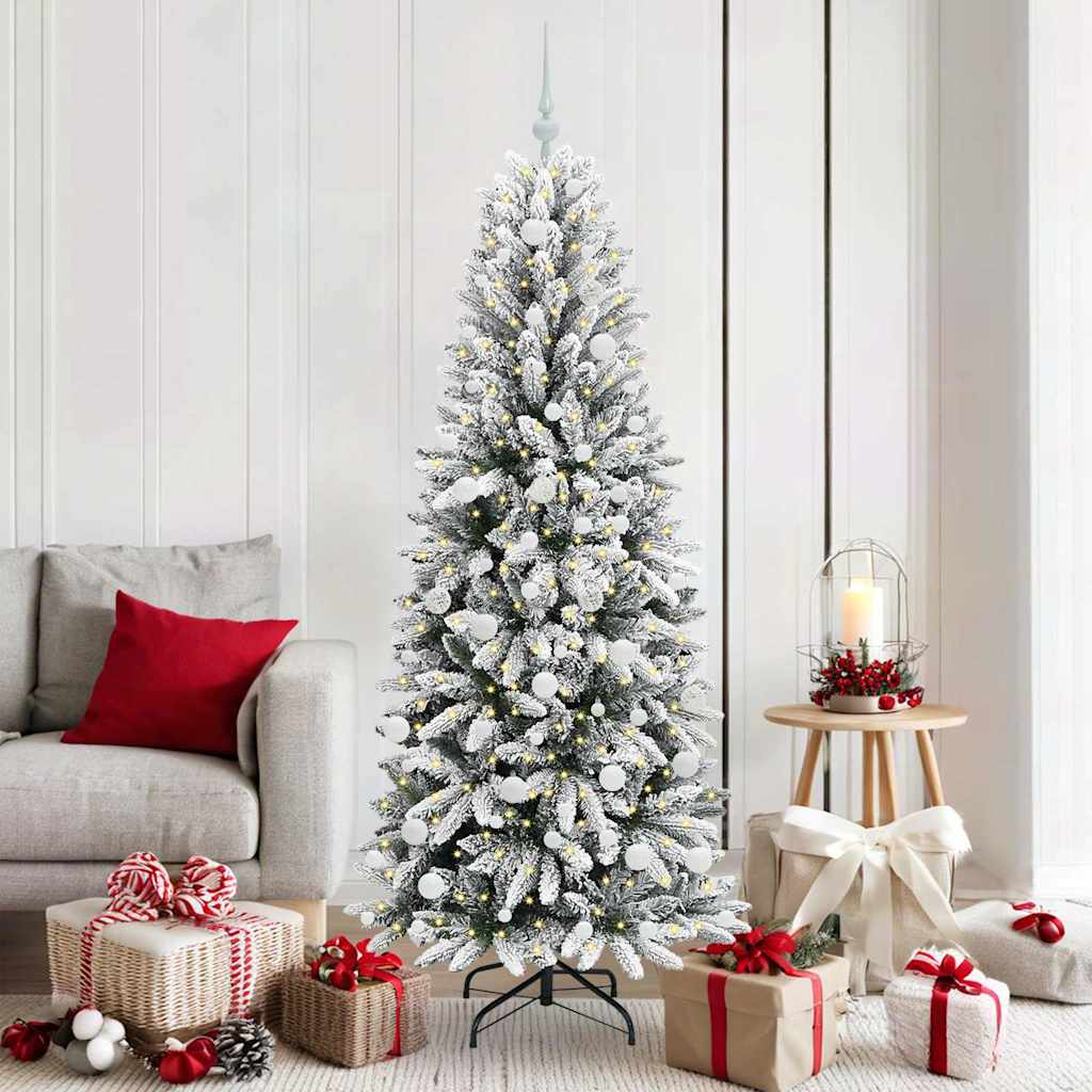 Künstlicher Weihnachtsbaum mit 150 LEDs mit Ständer Weiß 120 cm