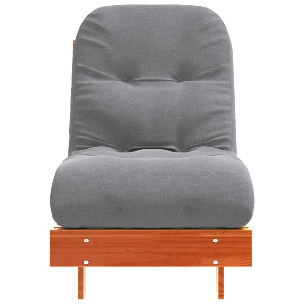 Futon Schlafsofa mit Matratze Braun 70x206x11 Massivholz Kiefer