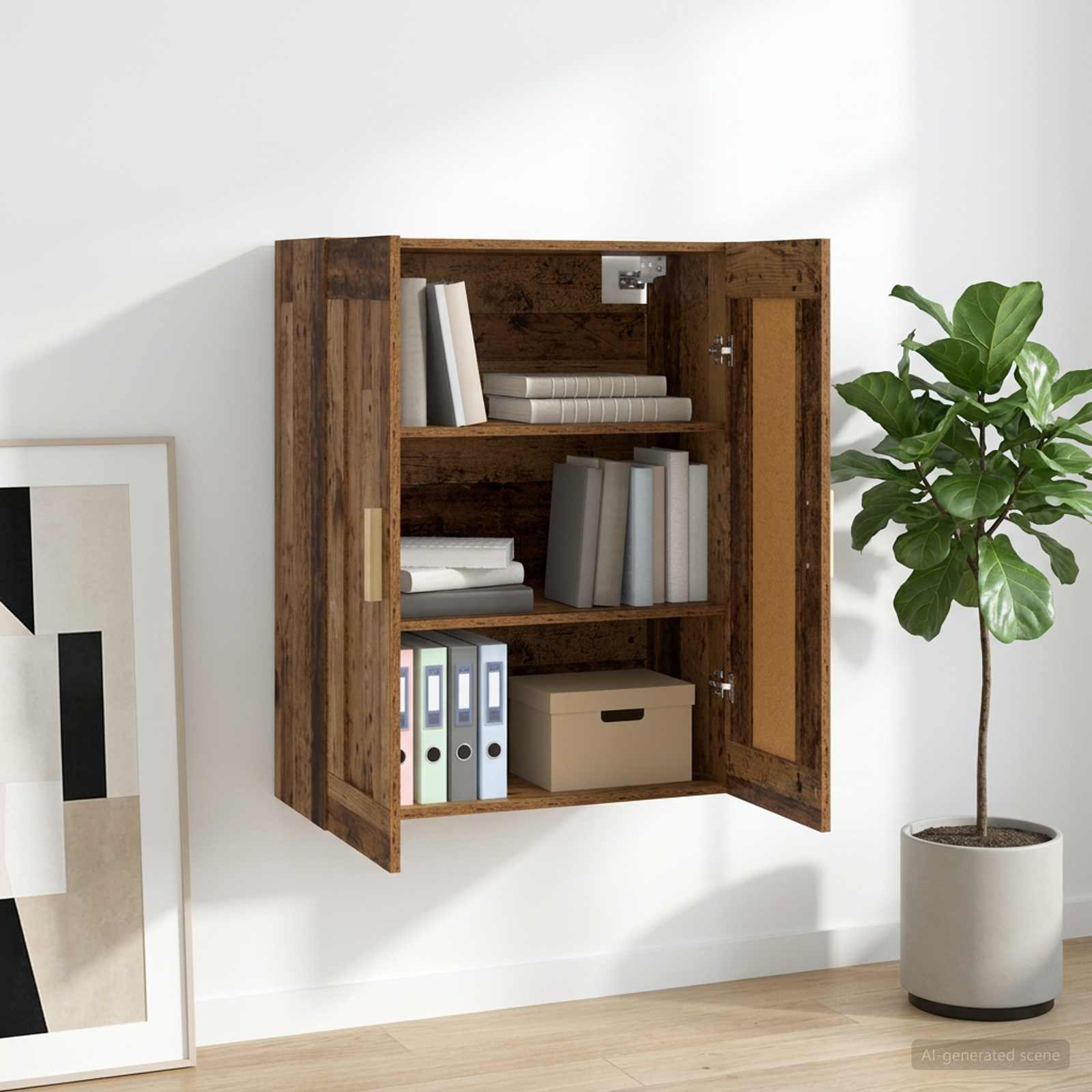 Wandschrank Weiß 69,5x32,5x90 cm Holzwerkstoff