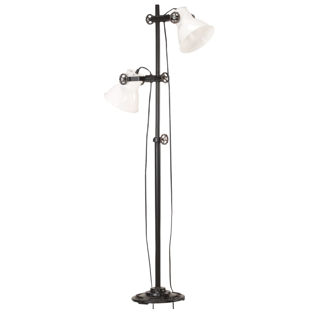 Stehlampe 2-flammig Silbern E27 Gusseisen