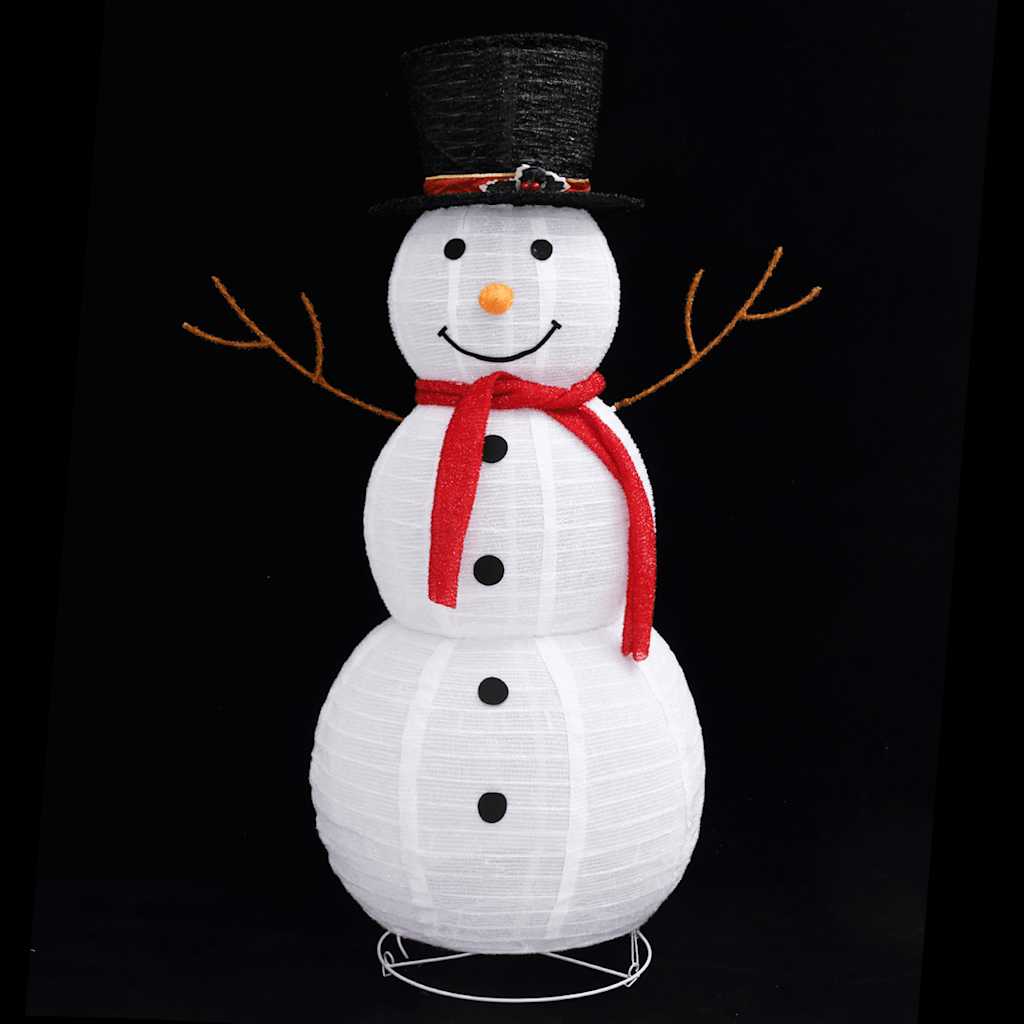 LED-Schneemann Weihnachtsfigur Luxus-Stoff 60 cm
