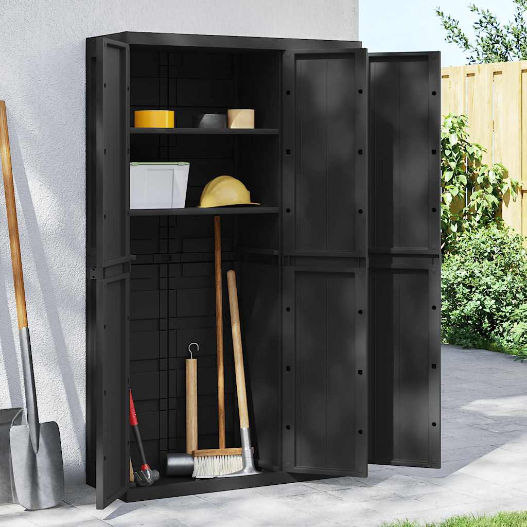 Gartenschrank Grau und Schwarz 65x37x85 cm PP