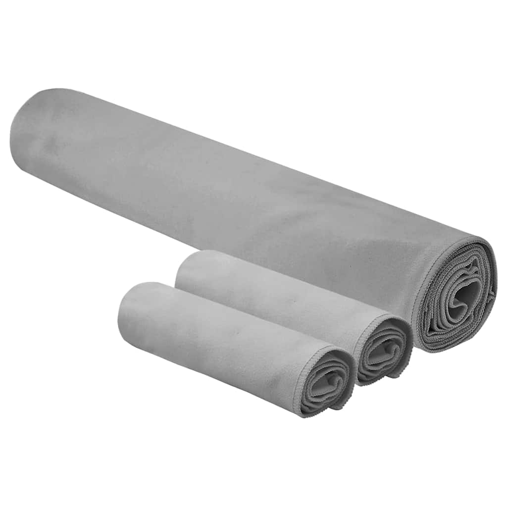 Sporthandtuch Set 3 pcs Schwarz Polyester und Polyamid