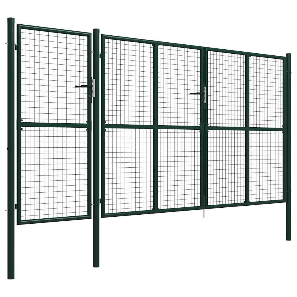 Gartentor aus Stahl 350 x 75 cm Grün