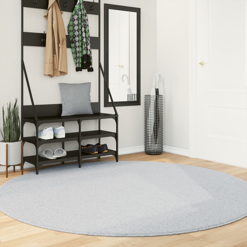 Teppich HUARTE Kurzflor Weich und Waschbar Anthrazit 60x110 cm