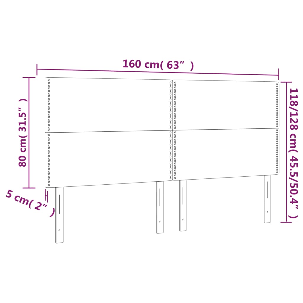 Kopfteil Dunkelgrau 80 x 5 x 118/128 cm Stoff