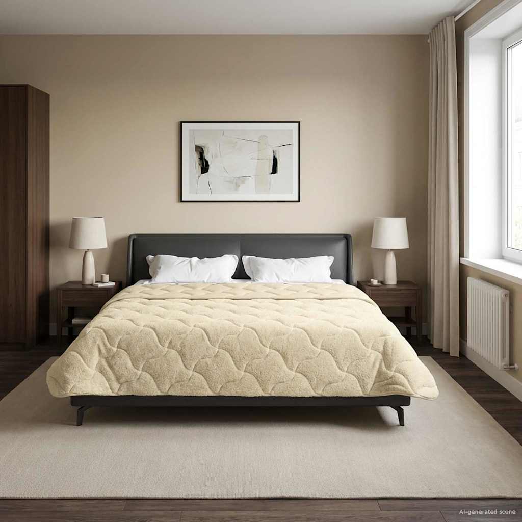 Winterbettdecke Gepolstert Anthrazit 135 x 200 cm
