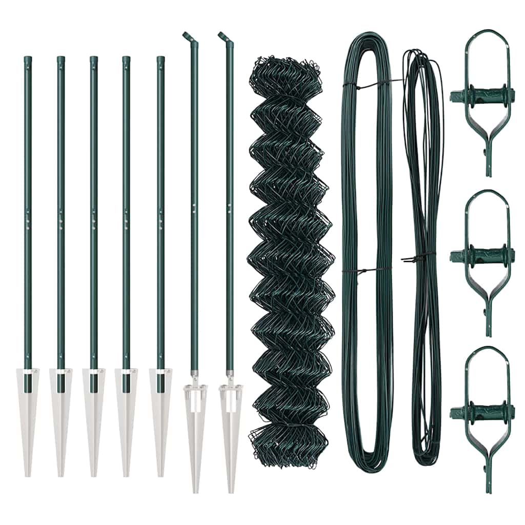 Outdoor Kettenglied-Zaun Erdfixierung 10 x 0,4 m Grün Netz