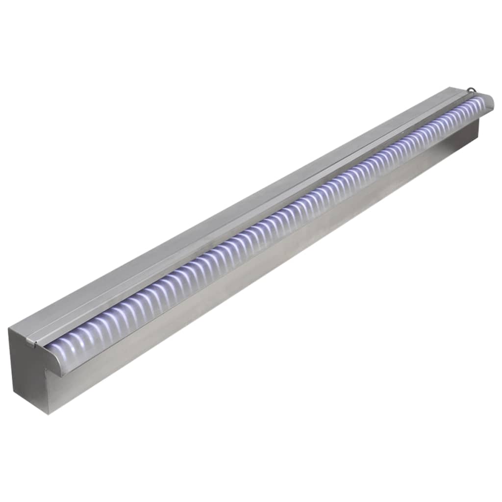 Pool-Wasserfall mit LEDs Edelstahl 110 cm