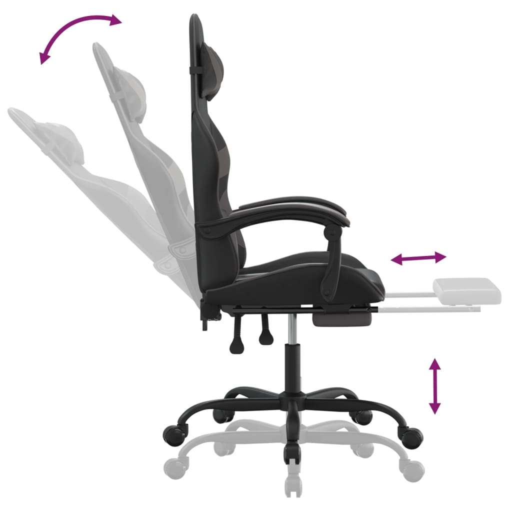 Gaming-Stuhl Drehbar Schwarz und Rot Kunstleder