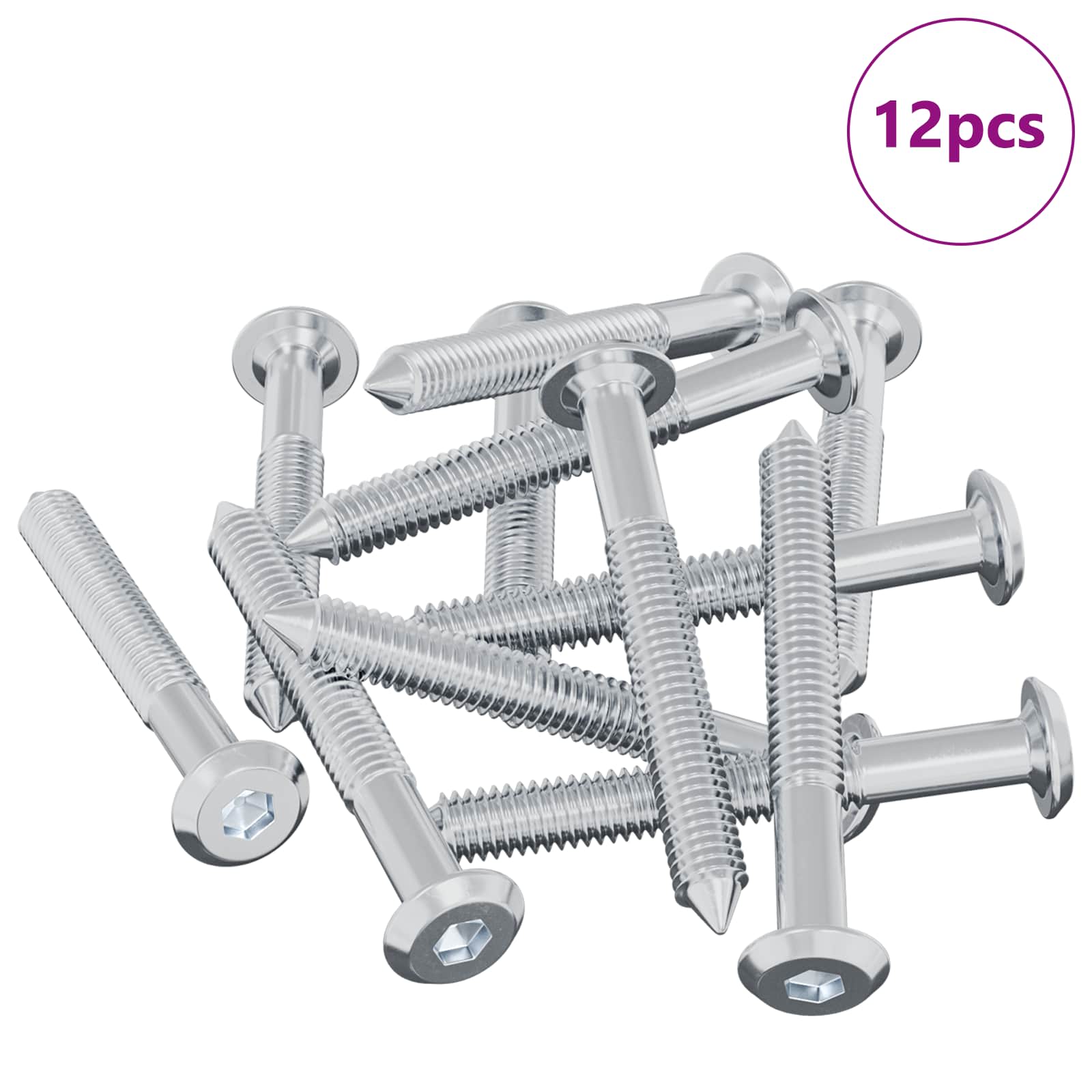 Schraube 2 pcs Silber M6 x 50 mm Stahl
