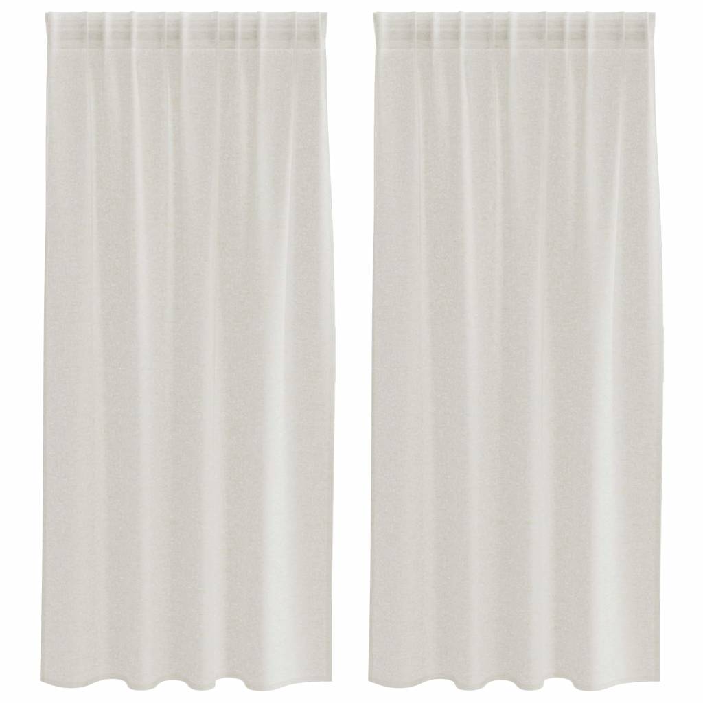 Voile-Vorhang mit Vorhängen 2 pcs Weiß 140 x 140 cm Polyester