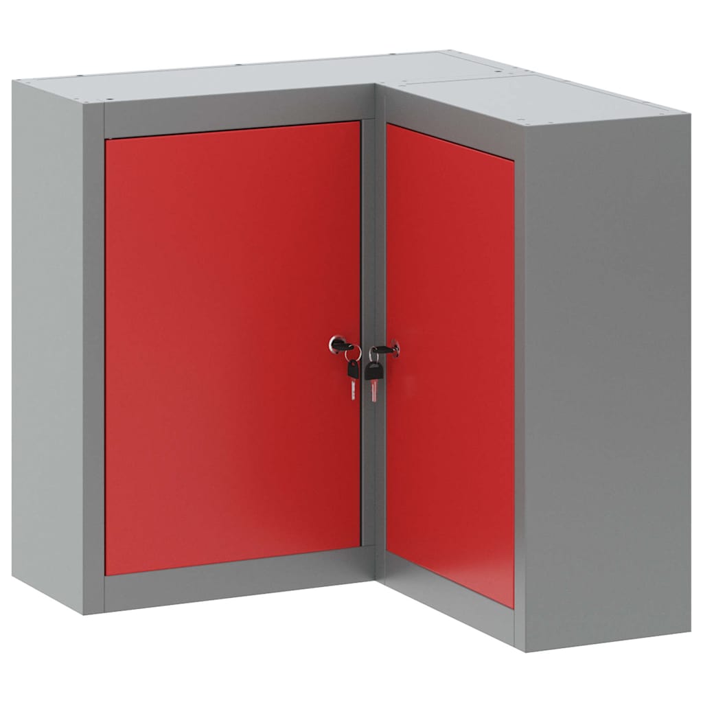 Werkzeugschrank mit Regal Schwarz und Grau 55 x 55 x 55 cm