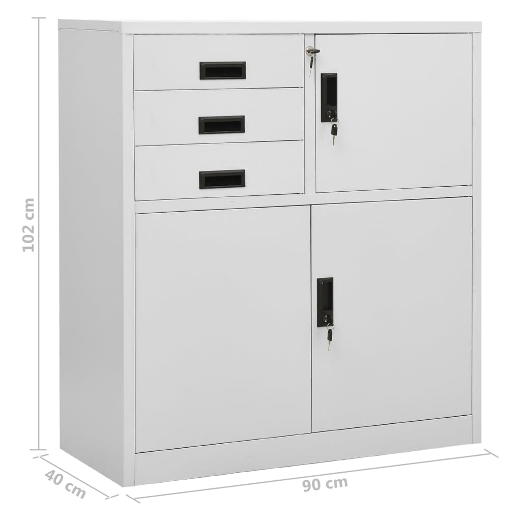 Büroschrank mit Pflanzkasten Anthrazit 90x40x125 cm Stahl