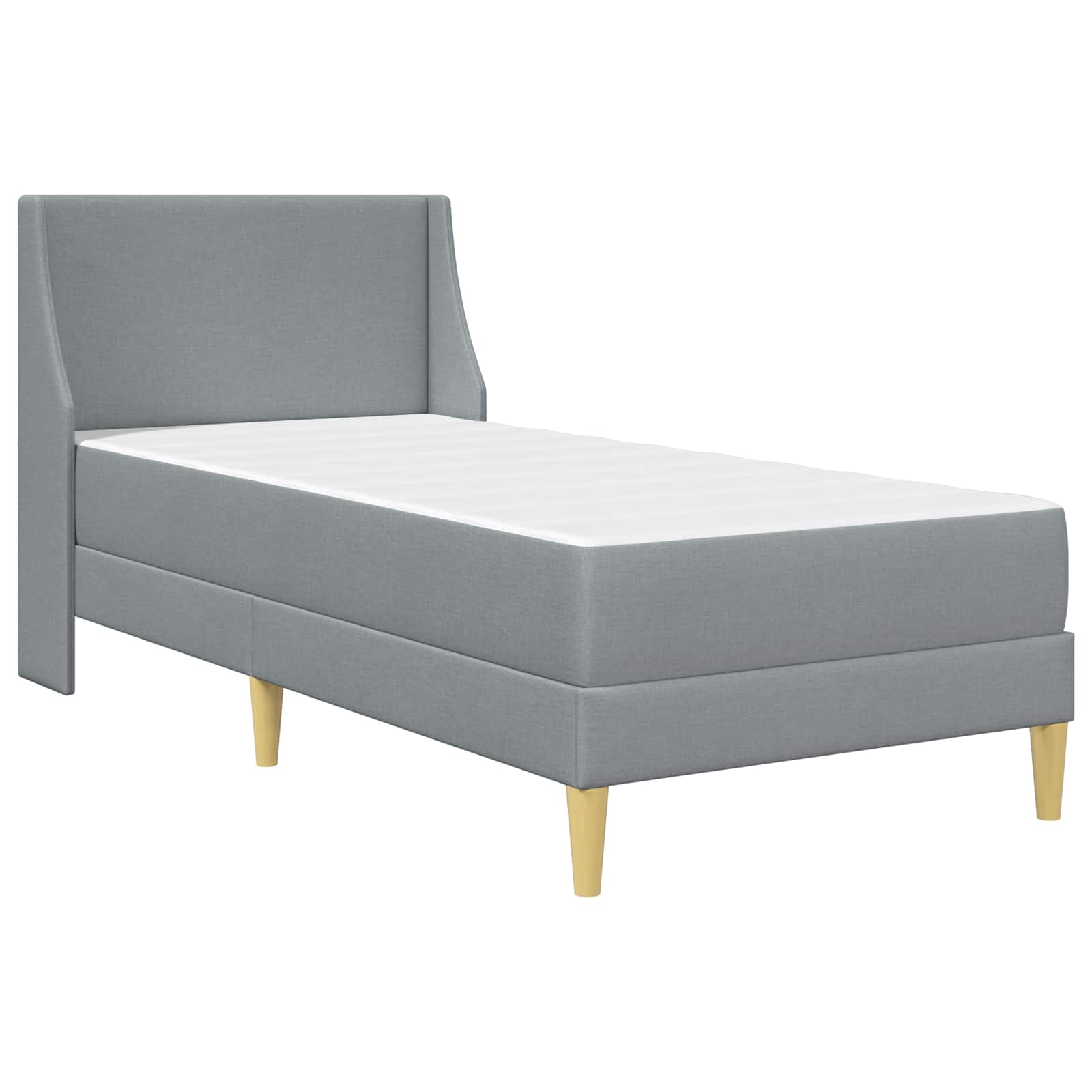 Bettgestell mit Matratze Hellgrau 80x 200 cm Polyester