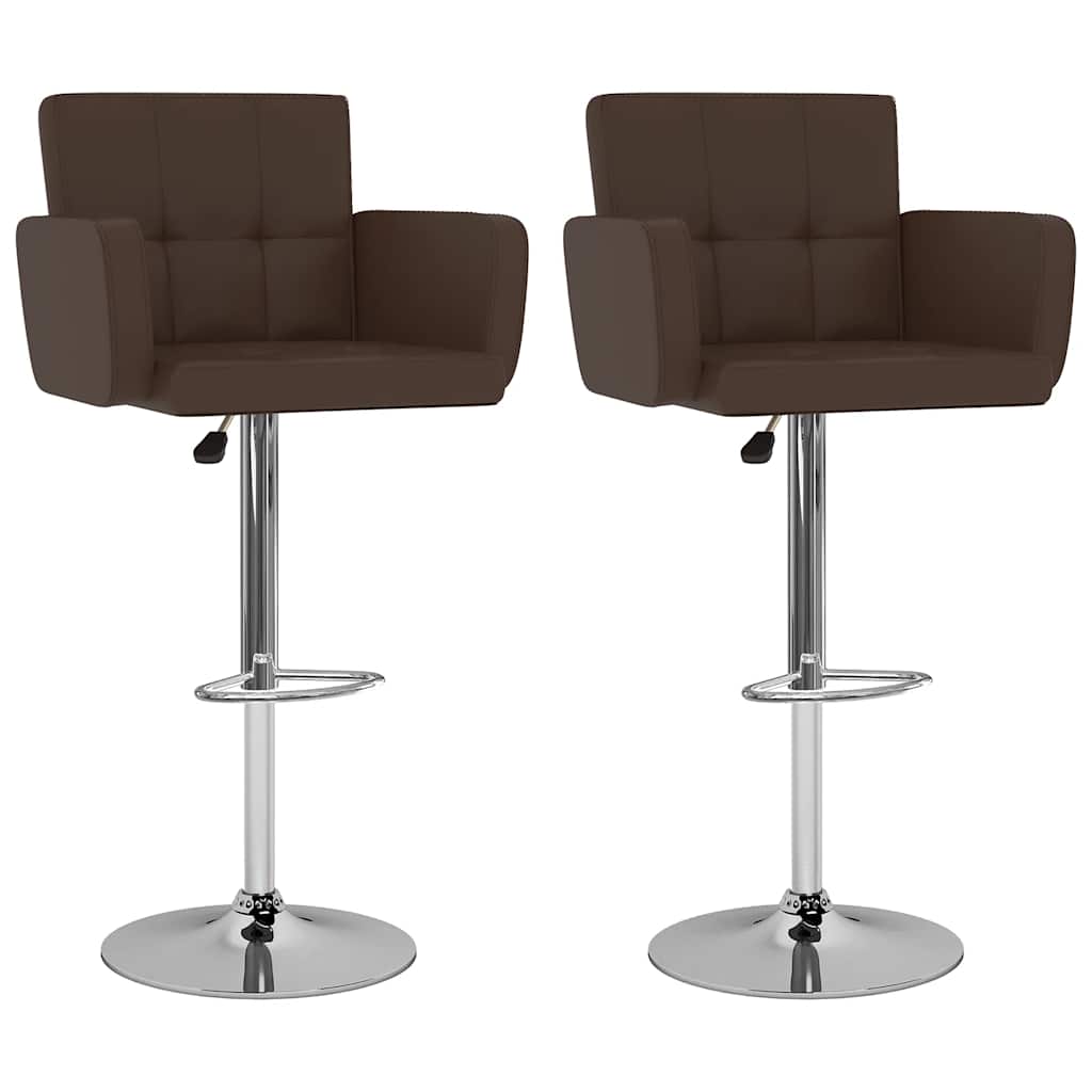 Barhocker 2 Stk. Weiß Kunstleder