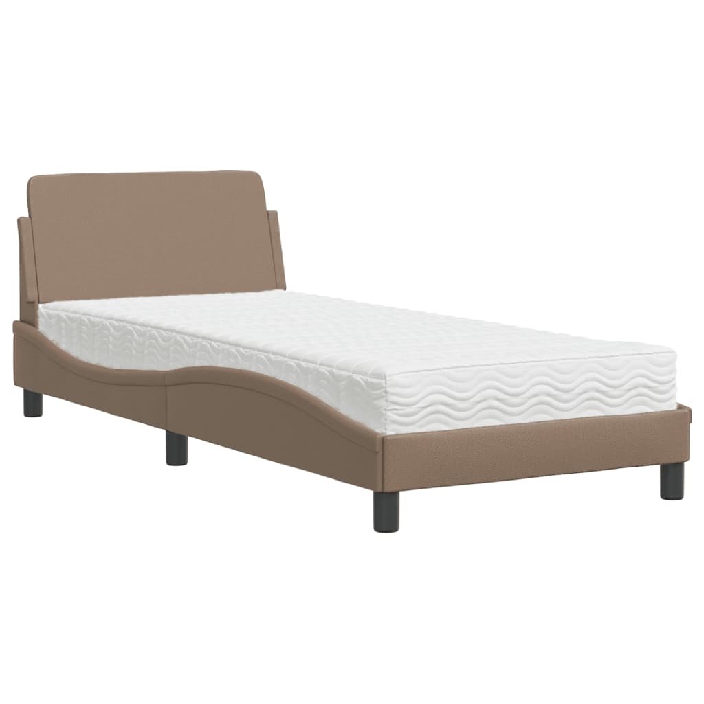 Bett mit Matratze "Dover" Schwarz 80x200 cm Kunstleder