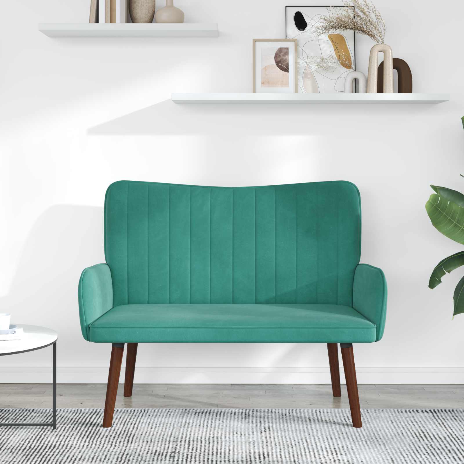 2-Sitzer Sofa Hellgrau 115 x 61 x 87 cm Samt (V)
