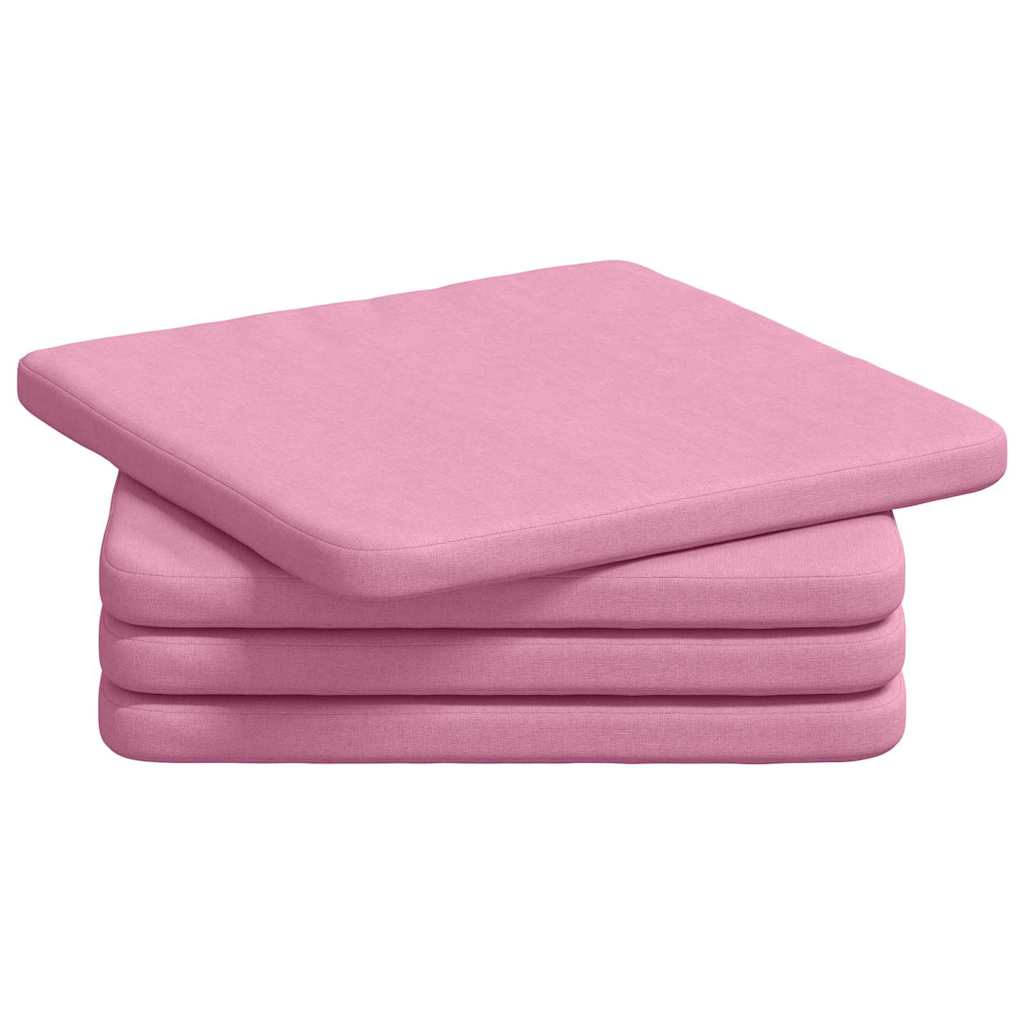 Sitzkissen 4 pcs Hellgrau 40 x 40 x 3 cm Stoff