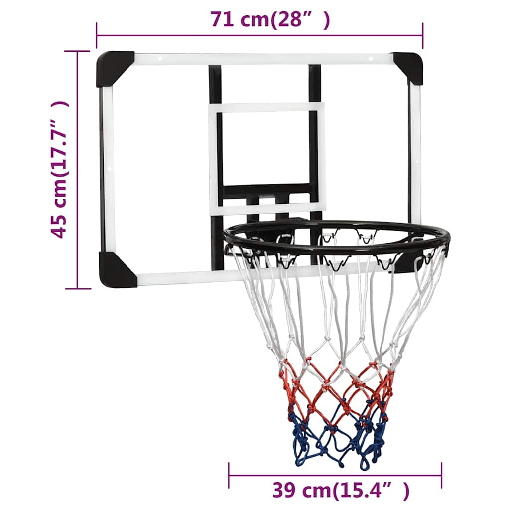 Basketballkorb Transparent 106x69x3 cm Polycarbonat