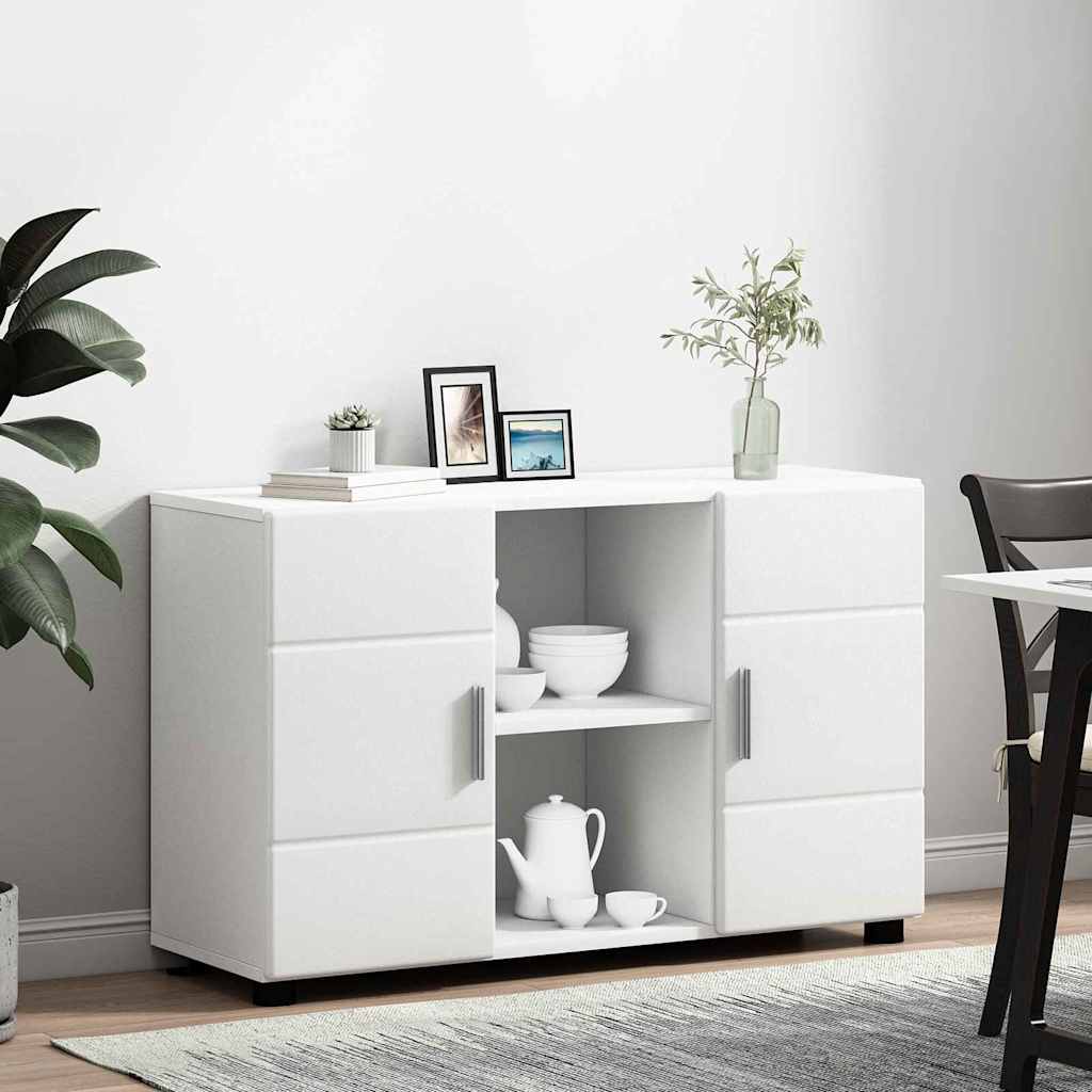 Highboard mit Regal FLORIN Weiß 60 x 35 x 182 cm Holzwerkstoff