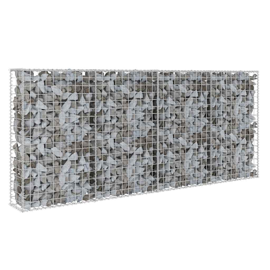 Gabionenwand mit Abdeckung Verzinkter Stahl 20×20×100 cm