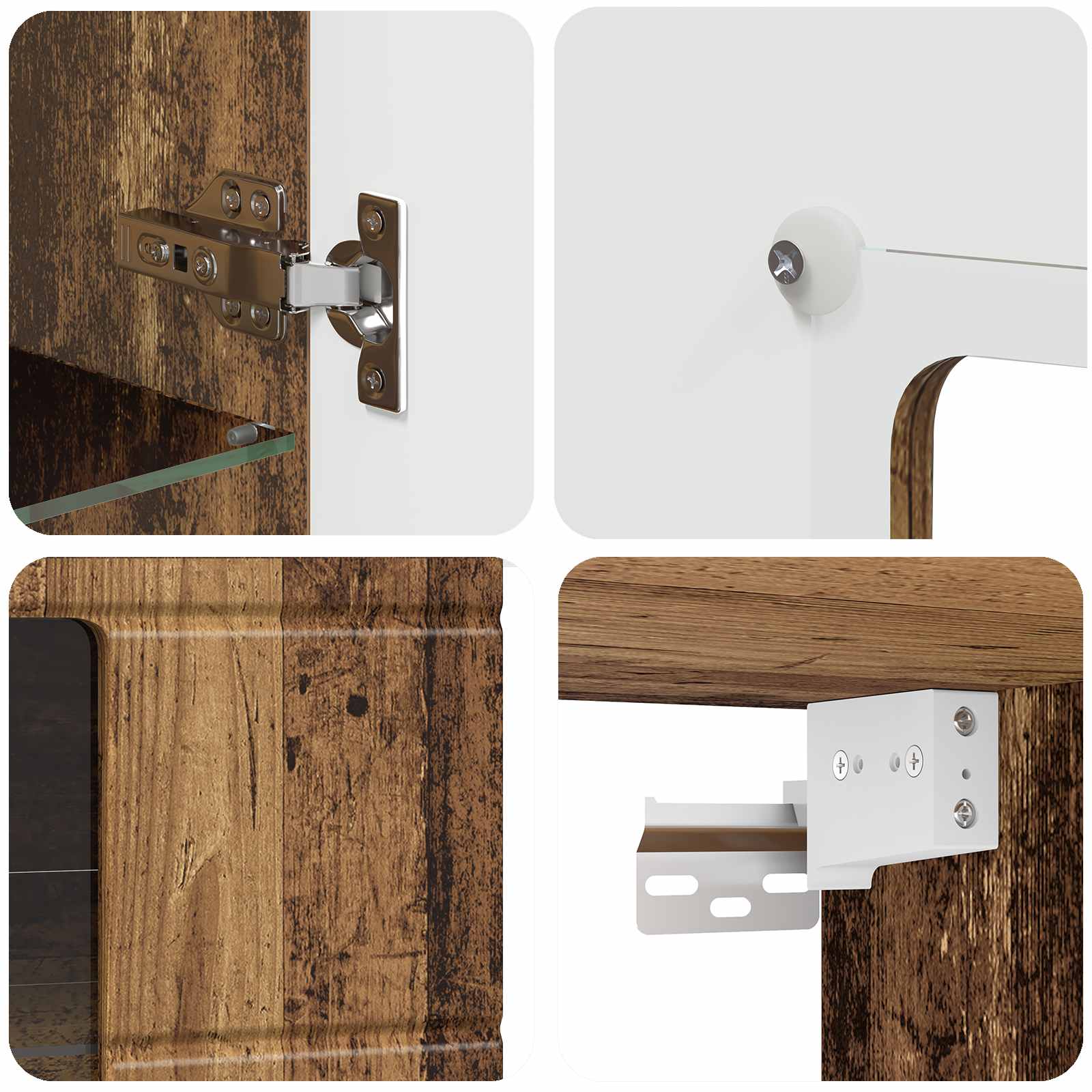 Highboard mit Regal FLORIN Weiß 60 x 35 x 182 cm Holzwerkstoff